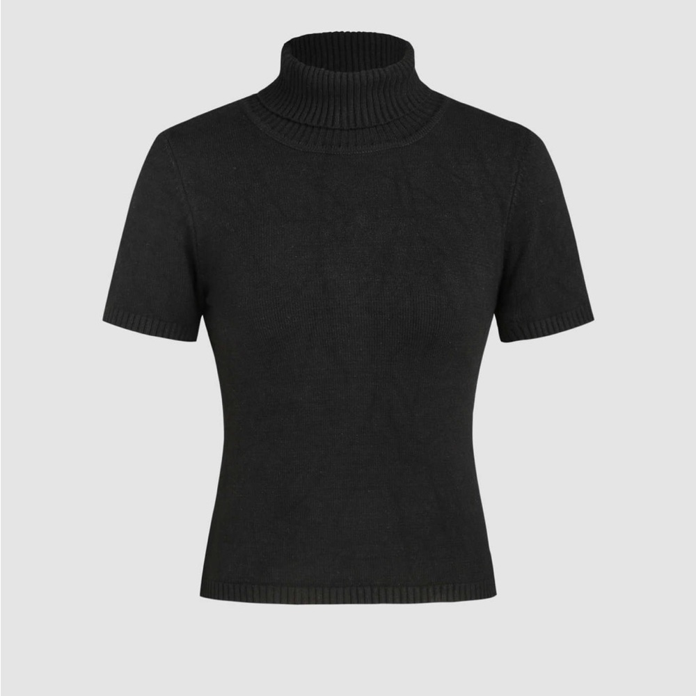 Roll Turtleneck Short sleeve sweater Cider